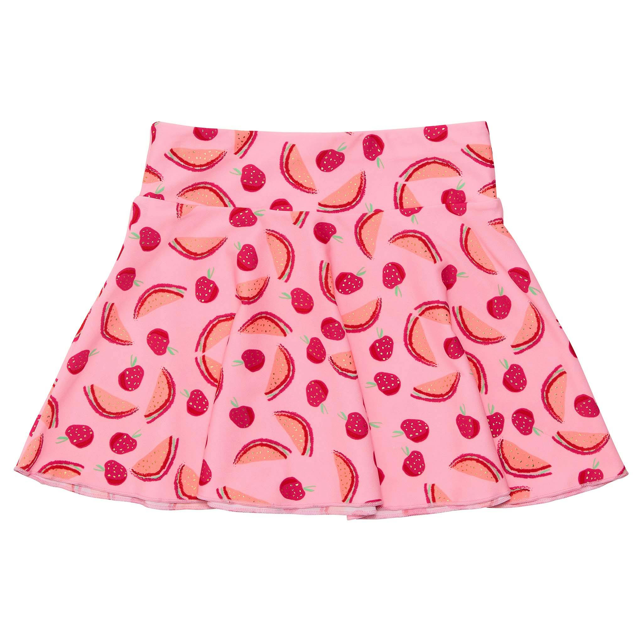 Broad Waist Band Pleated Short Swim Skirt