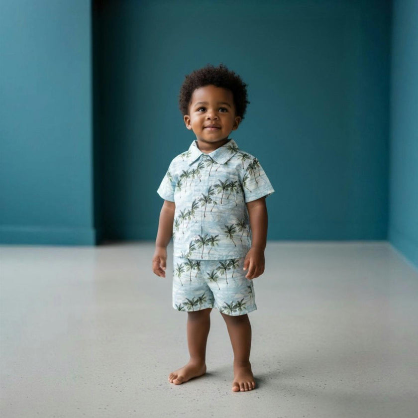 Resorts and Islands Palm Trees Cotton 2pc Summer Set