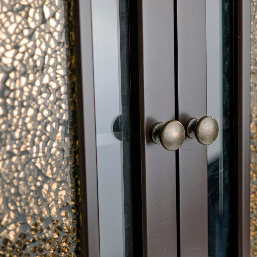 Windsor Wooden Wall Cabinet with Glass Mosaic Doors