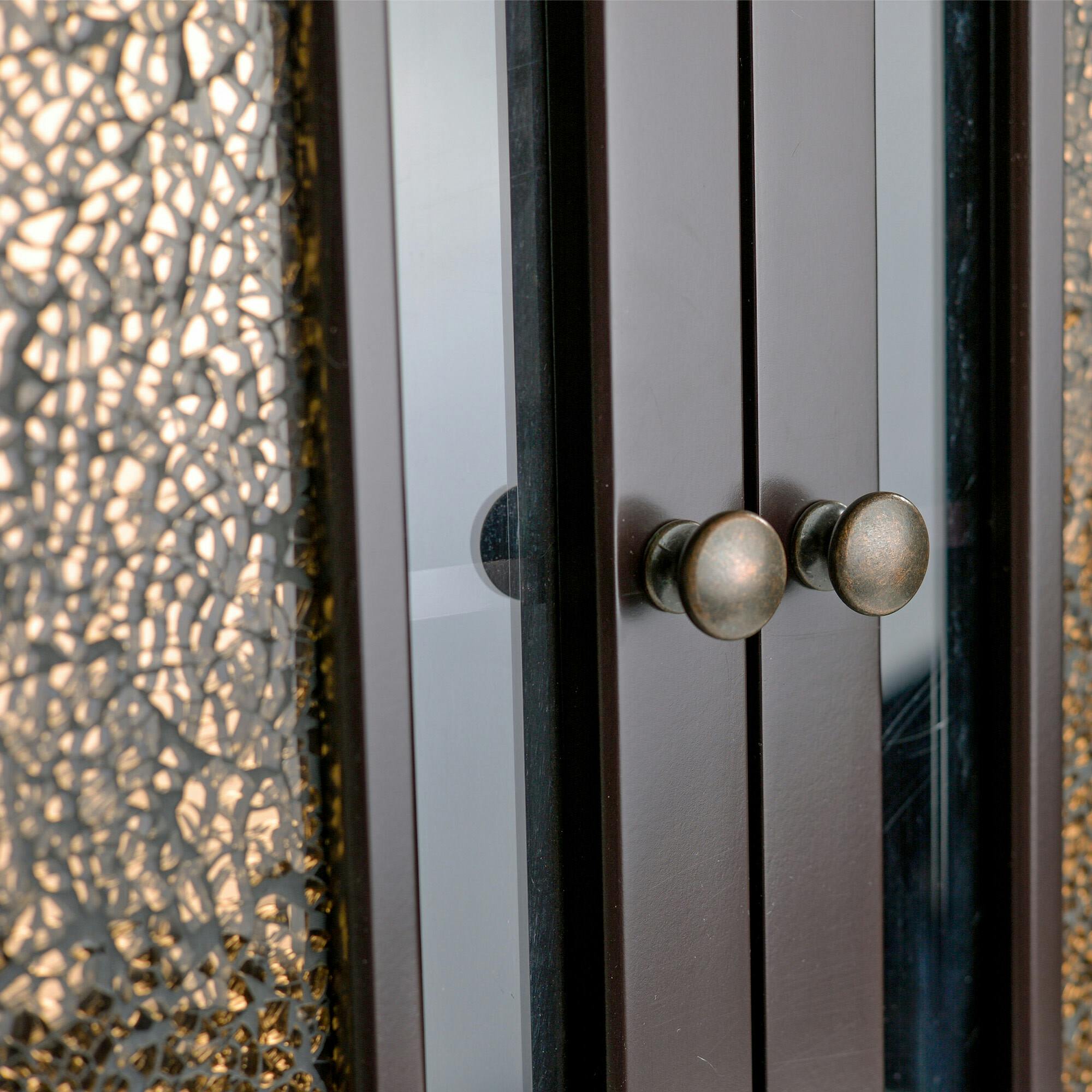 Windsor Wooden Wall Cabinet with Glass Mosaic Doors