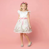 Garden Floral Ruffle Sleeve Party Dress