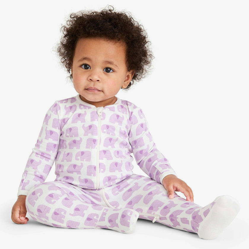 Baby organic animal friends zip footie
