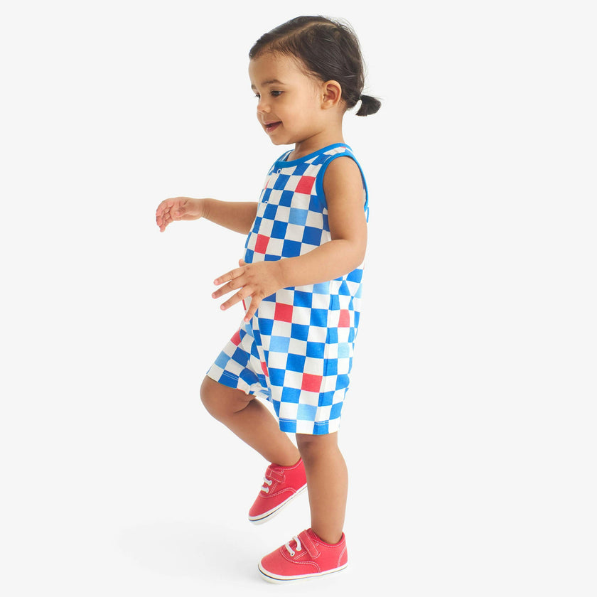 Clearance baby tank shortie in checkerboard