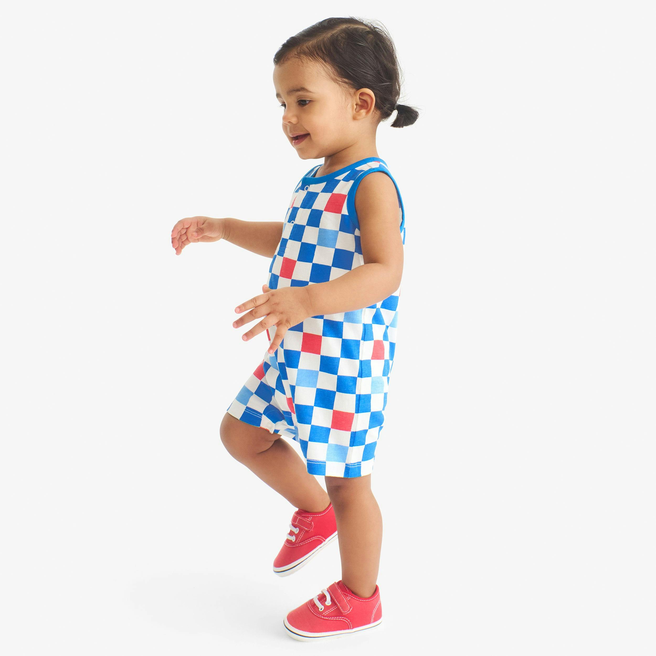 Clearance baby tank shortie in checkerboard