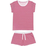 Women's Red Stripe Jersey Short PJ Set