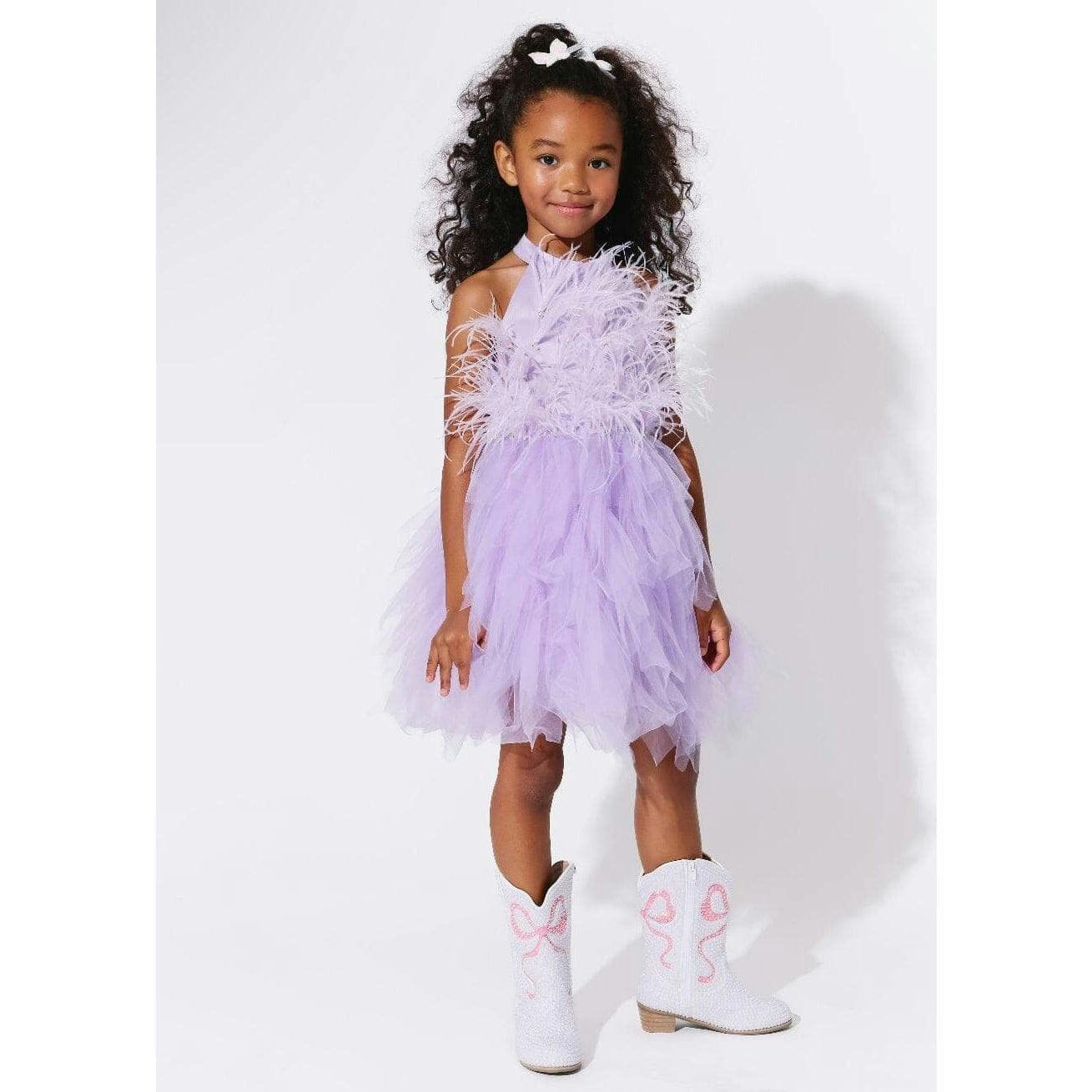 Lavender Haze Feather Dress