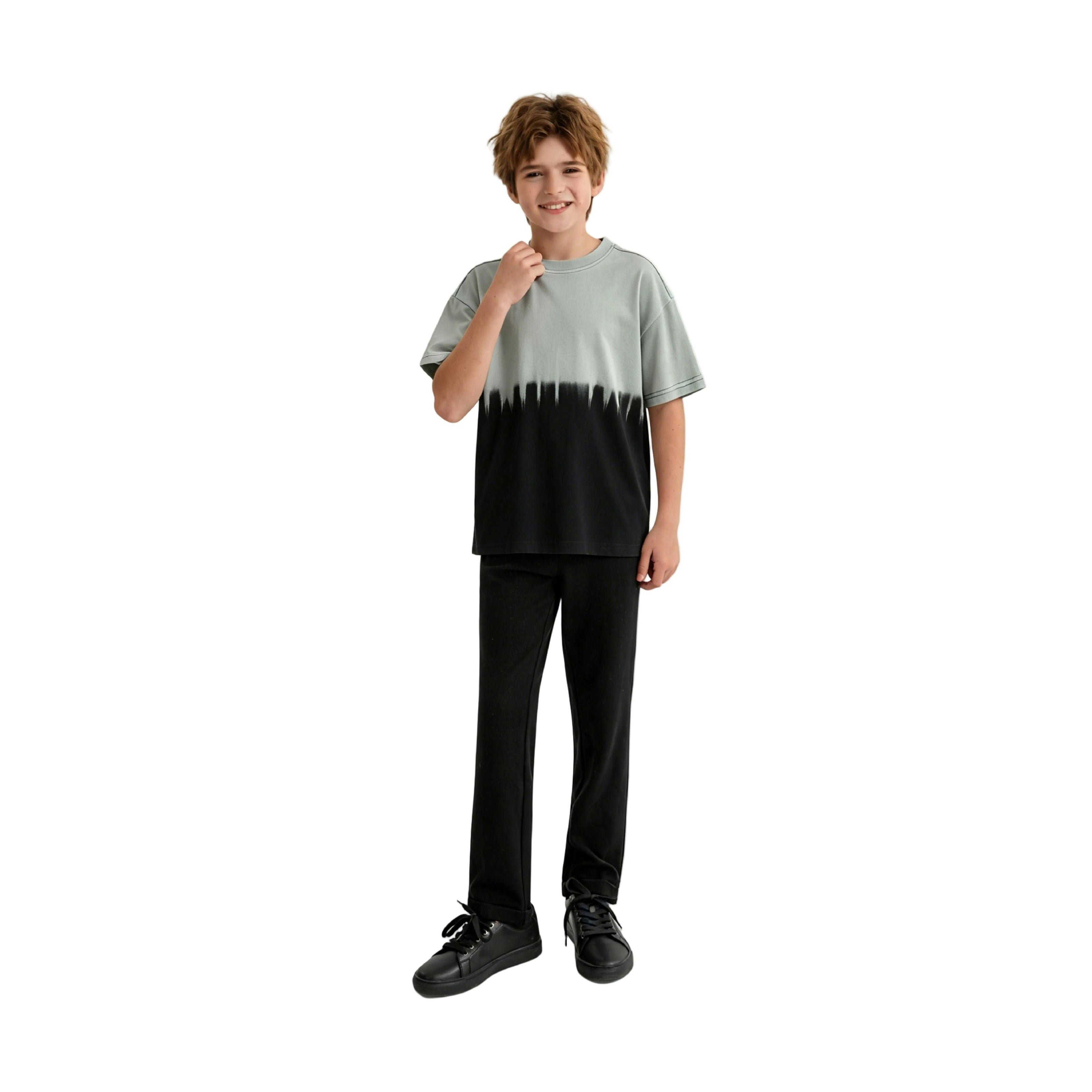 Gray to Black Dip‑Dye T‑Shirt