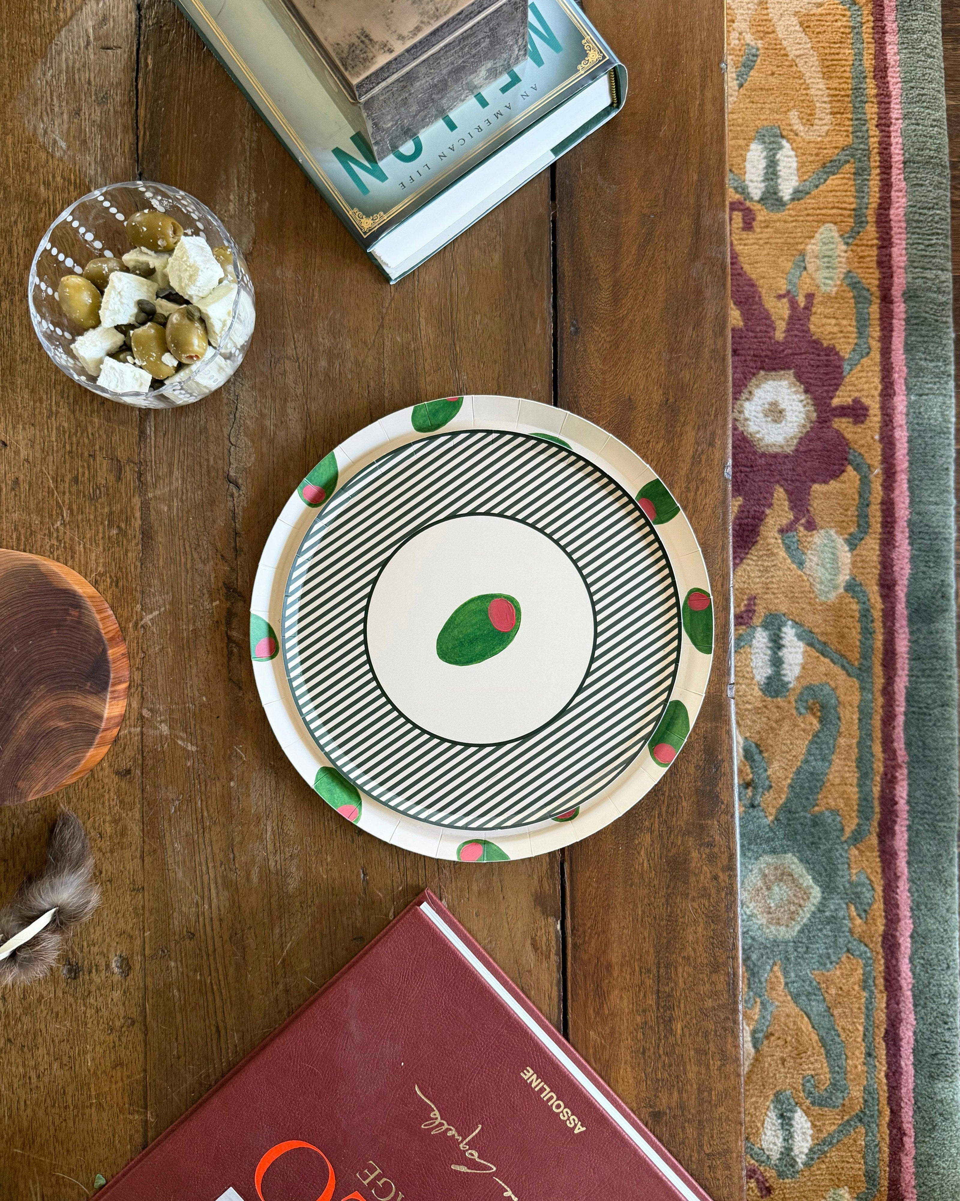 Nightcap Appetizer Plate Set - Green Olive