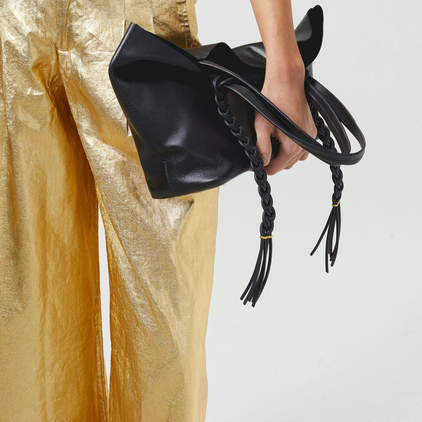 Culotte Metallic Linen Pants - Gold