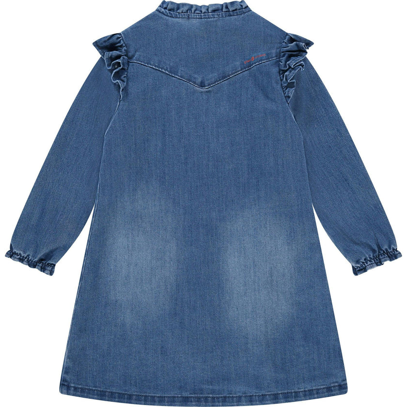 Ruffle Collar Denim Dress