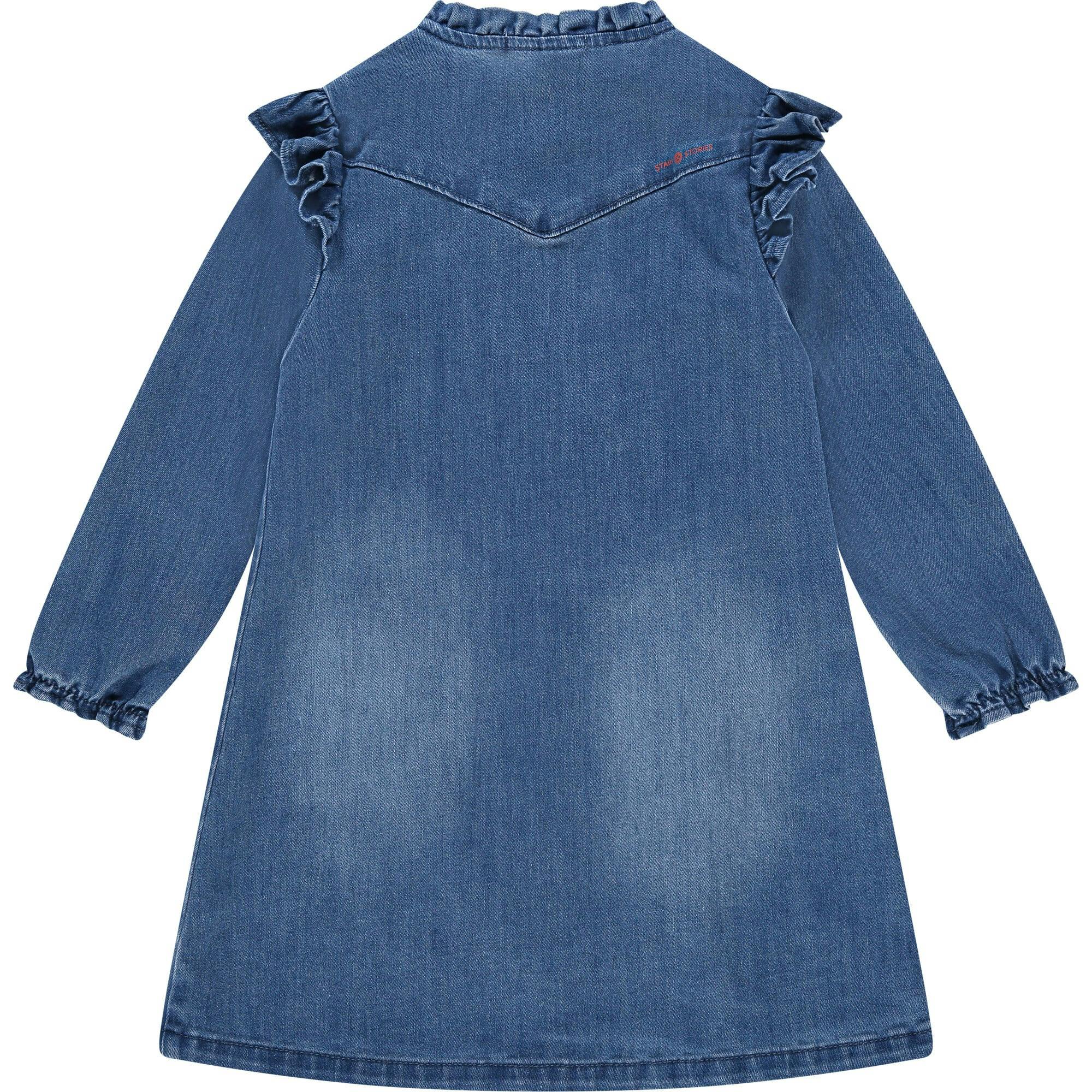 Ruffle Collar Denim Dress