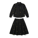 Floral Embroidered Blouse & Skirt Set
