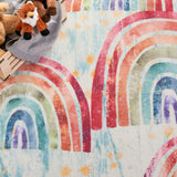 Kids Playhouse Rainbow Rug, Blue