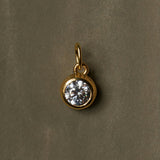 Gold Lurex Necklace Cord with Bezel Charm