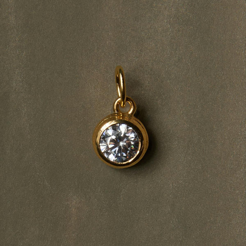 Gold Lurex Necklace Cord with Bezel Charm