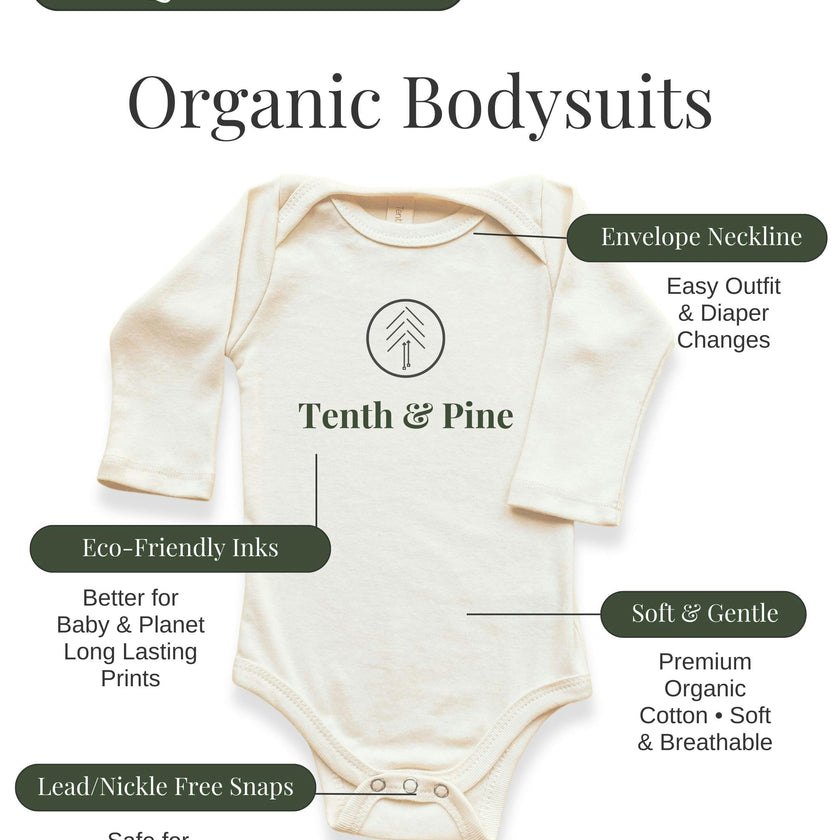 Half Birthday Organic Bodysuit Long Sleeve