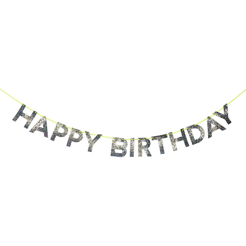 Silver Happy Birthday Garland