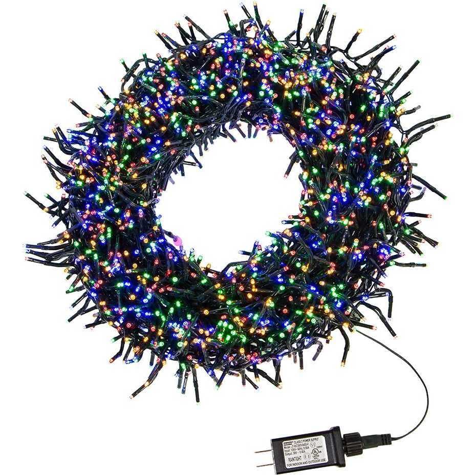 2000-Light 65-Foot Cluster Garland with Multi-Color LED Lights