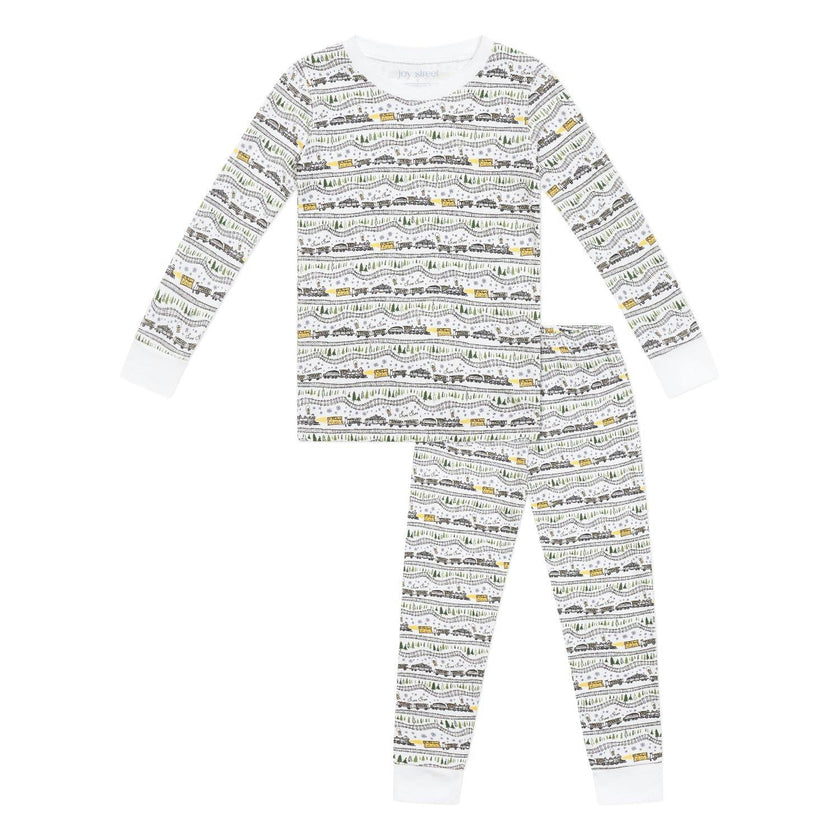 Christmas Trains Two Piece Kids Pajamas