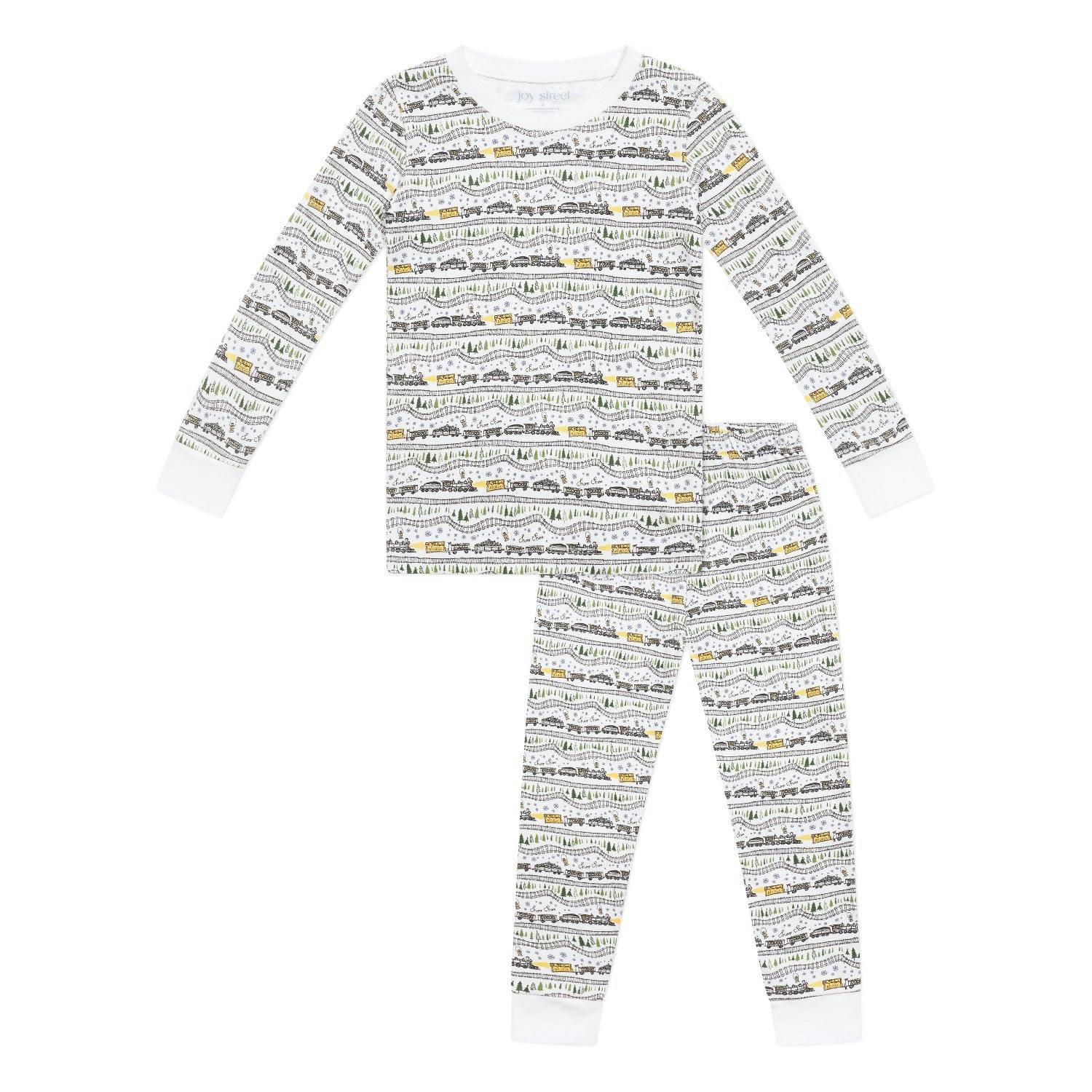 Christmas Trains Two Piece Kids Pajamas