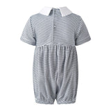 Pima Stripe Smocked Bubble