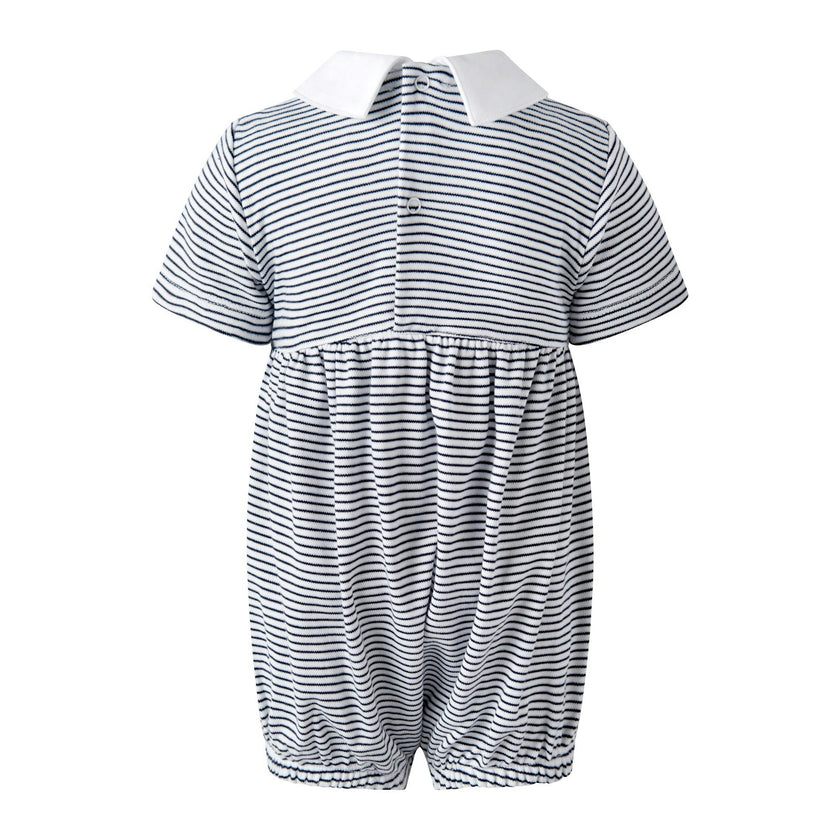 Pima Stripe Smocked Bubble