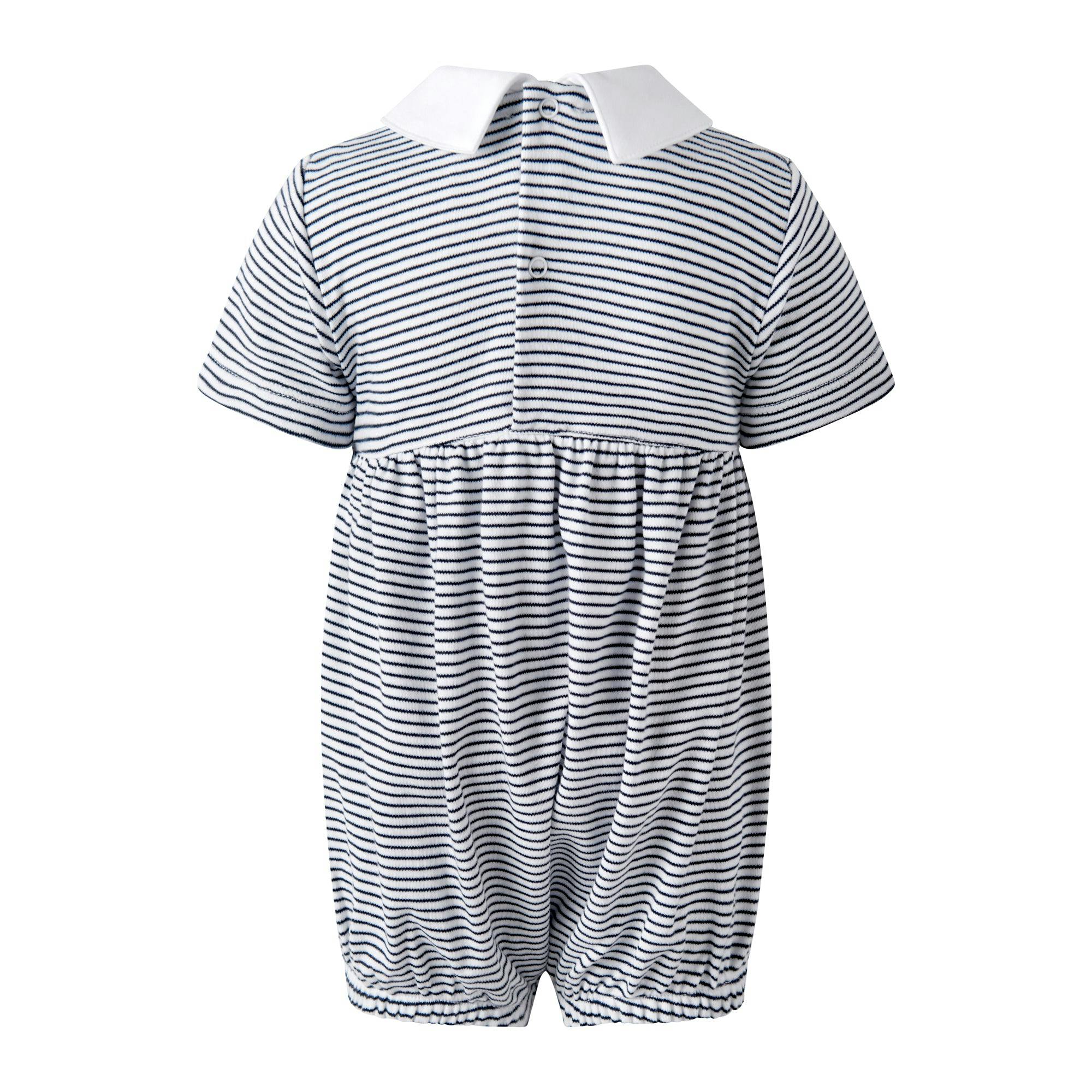 Pima Stripe Smocked Bubble