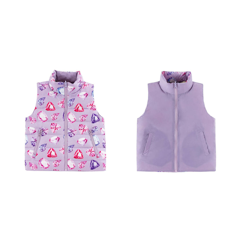 Casey Reversible Down Vest, Purple