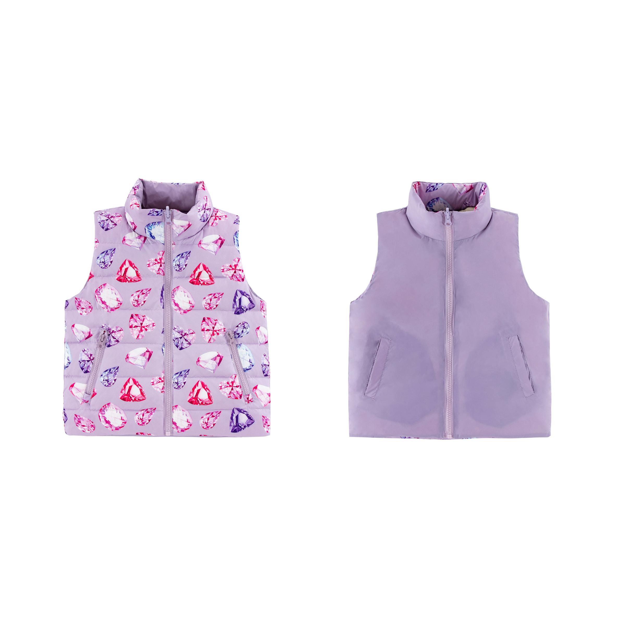 Casey Reversible Down Vest, Purple