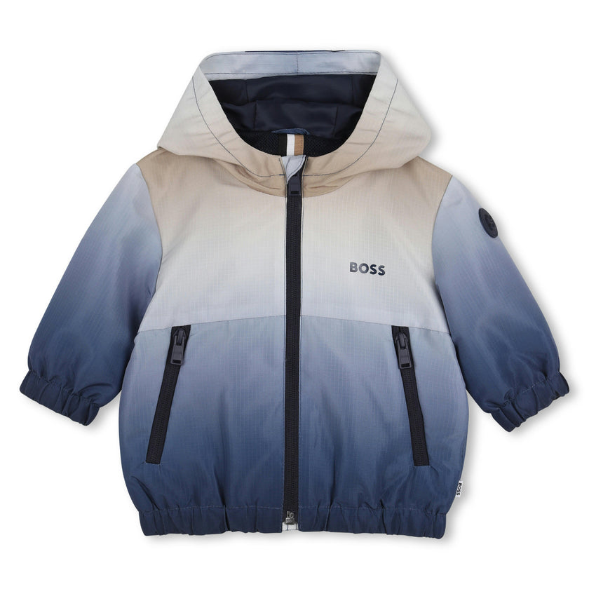 Blue Gradient Hooded Windbreaker