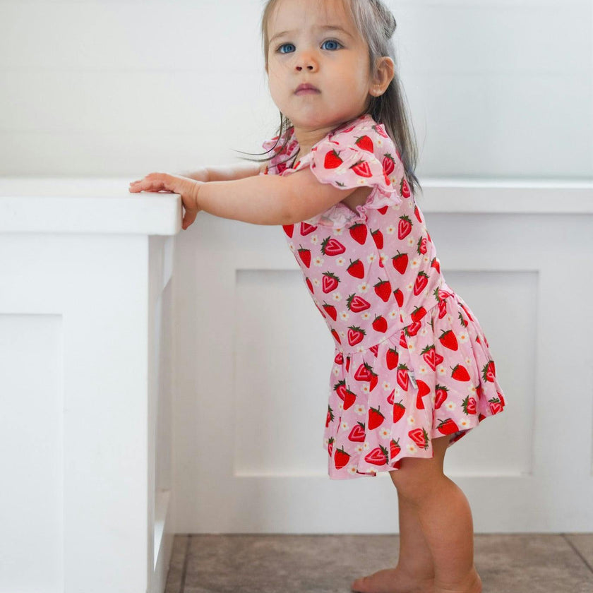 Strawberry Fields Bodysuit Twirl Dress