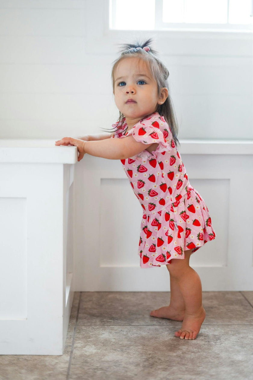 Strawberry Fields Bodysuit Twirl Dress