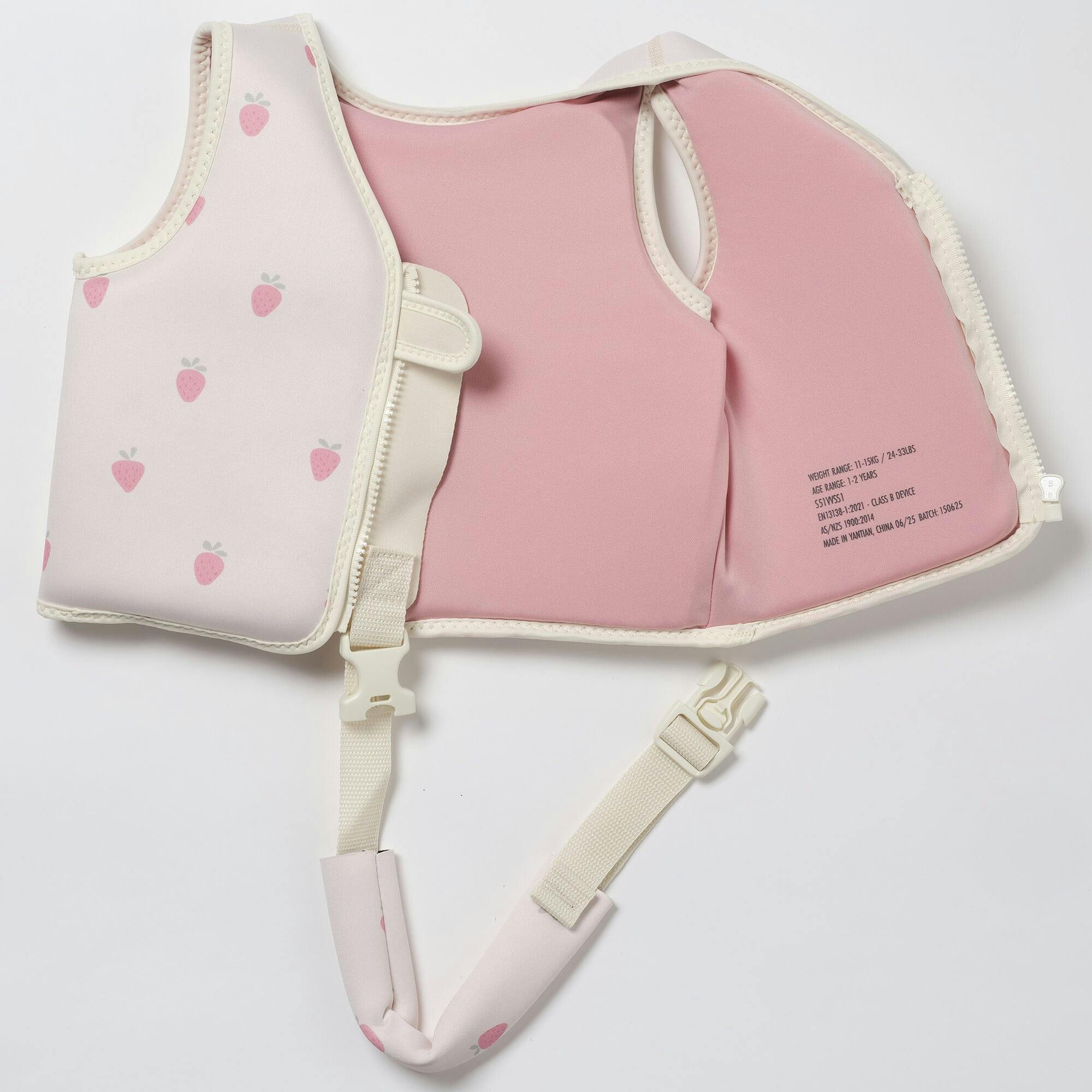 Kids Swim Vest: -2Y - Strawberry Sunshine