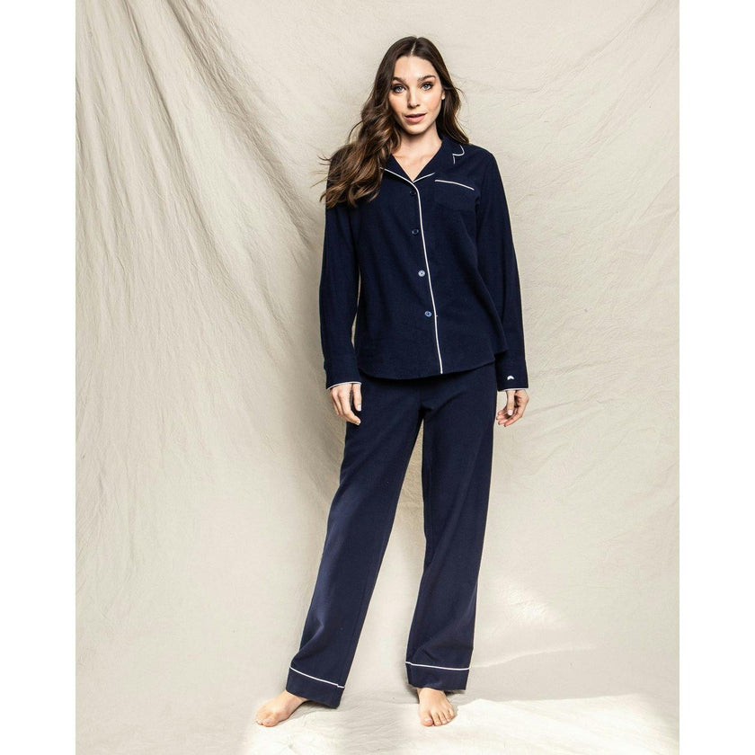 Women's Pima Pajama Set in Navy