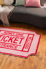 Red Ticket Abstract Rug by Elizabeth Bay
