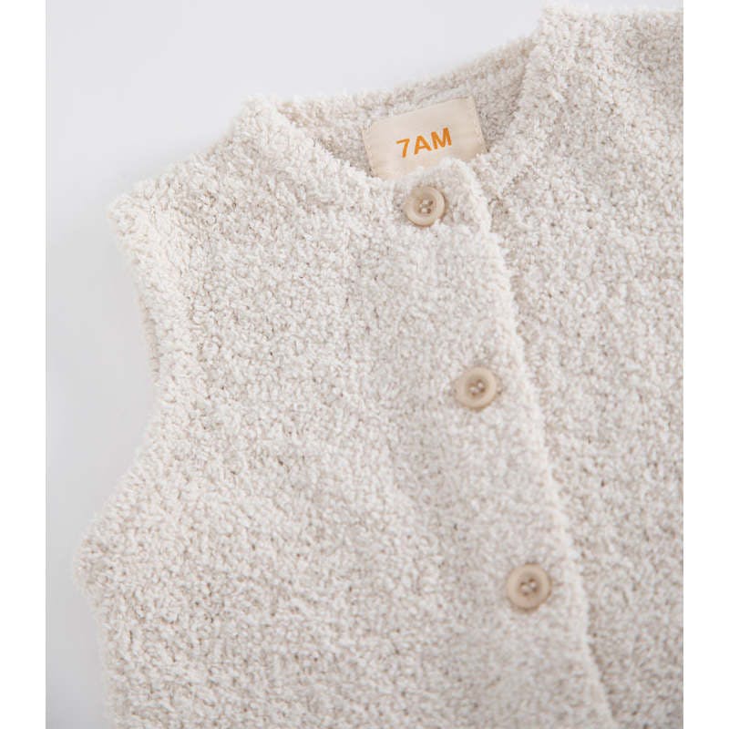 Fuzzy Sleeveless Buttoned Romper
