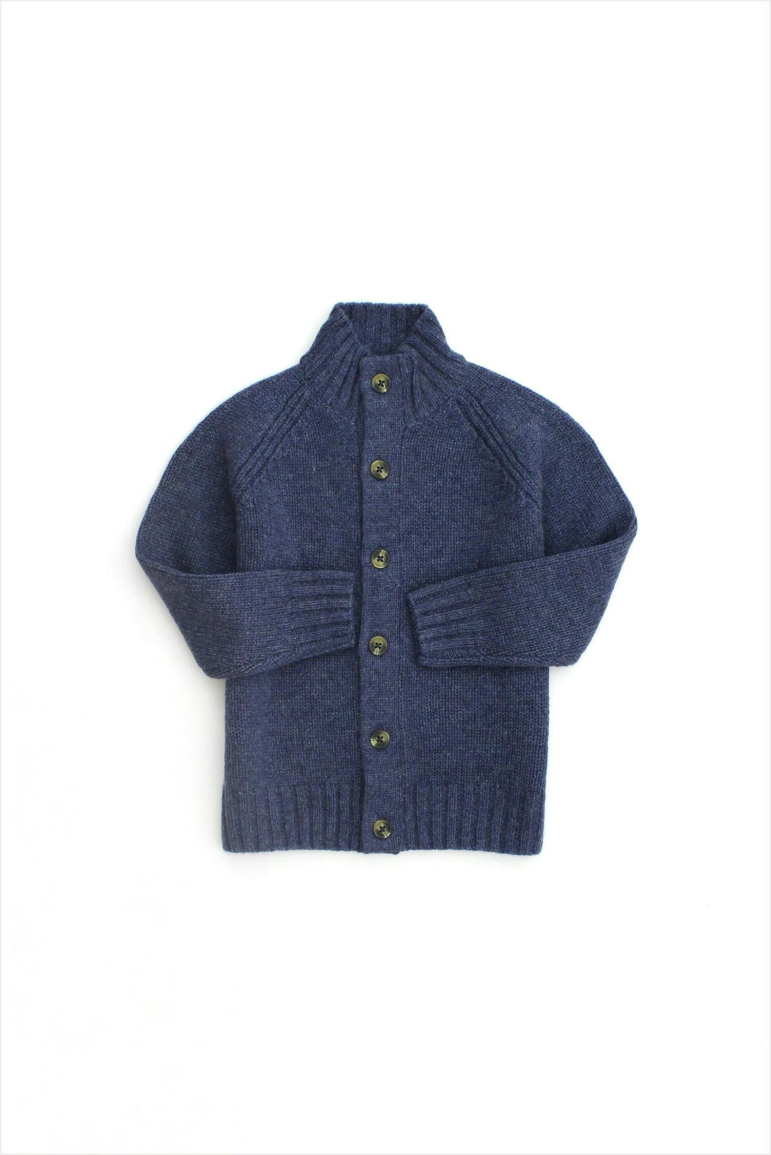 Children's Funnelneck Cardigan Denim