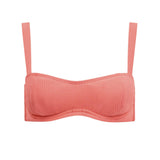 women's sailor red seersucker bandeau bikini top