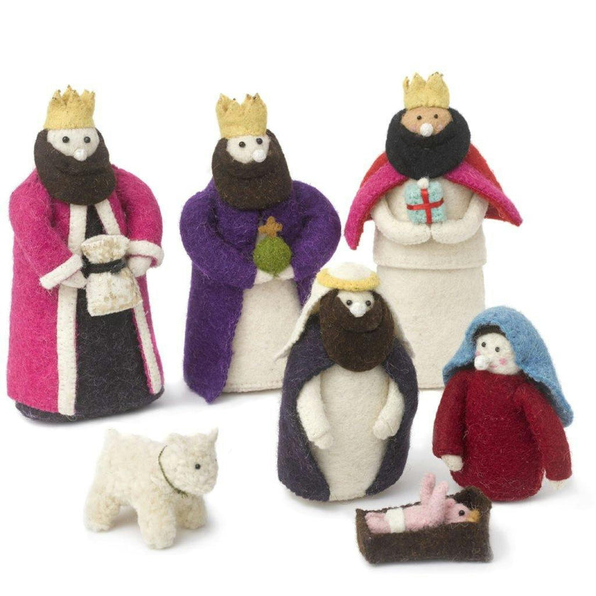 Handmade Christmas Nativity Scene in Hand Felted Wool