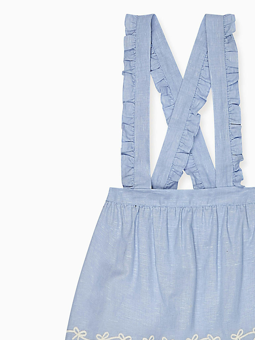 Nicky Hilton x La Coqueta Blue Whitney Girl Pinafore Skirt