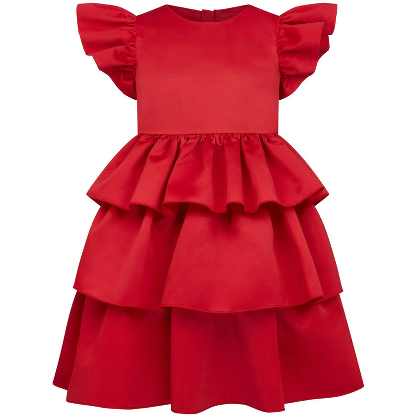 Scarlett Satin Frill Party Dress
