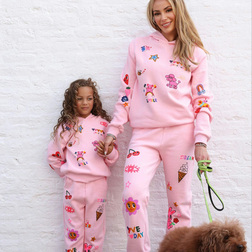 Women's Doodle Art Set Pink Pink
