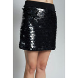 Women's Mya Open Crochet Stitch Large Sequins Mini Skirt