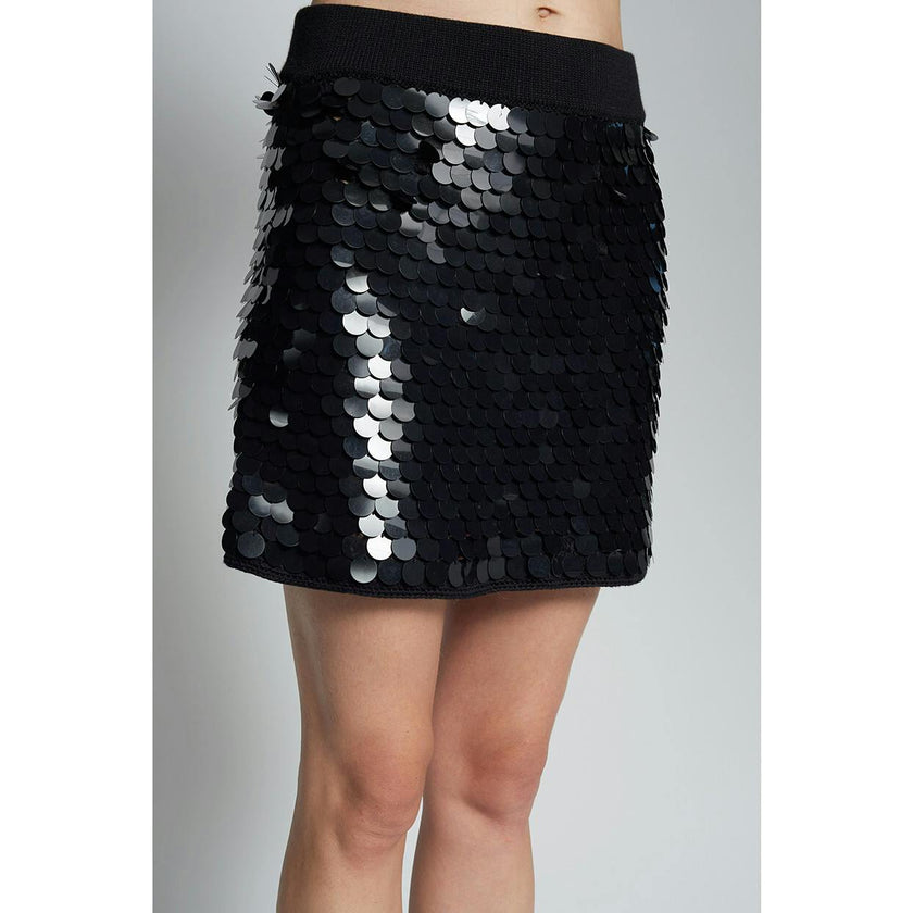 MYA MINI SKIRT | BLACK W/ BLACK SEQUINS