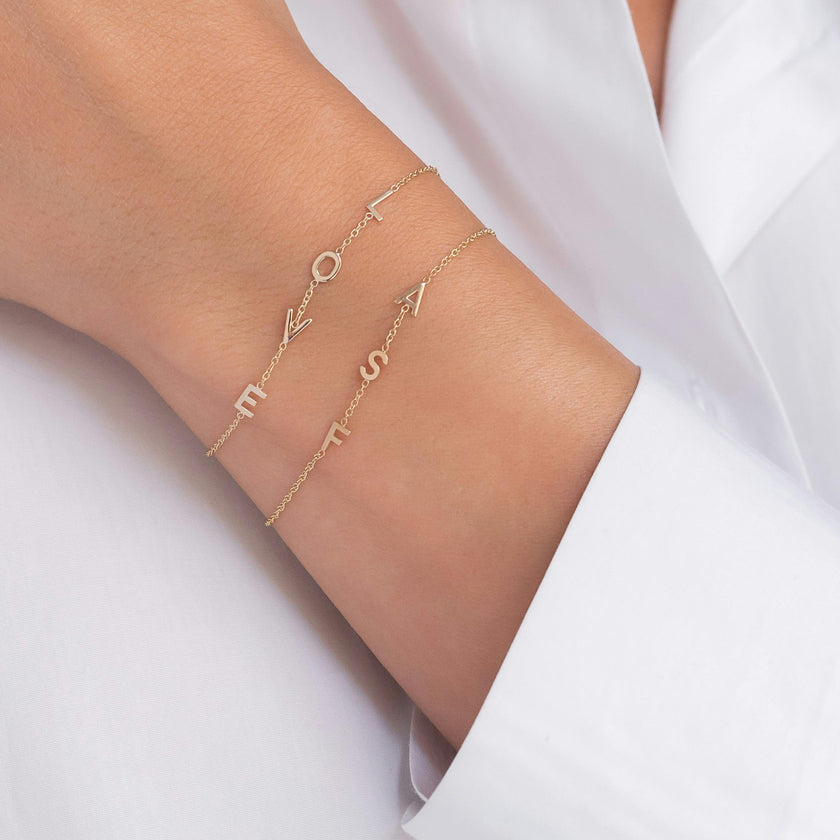 14k Gold Initial Bracelet
