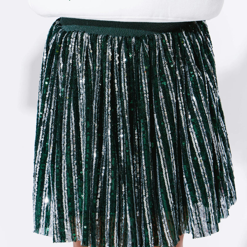 Candy Cane Sequin Striped Skirt