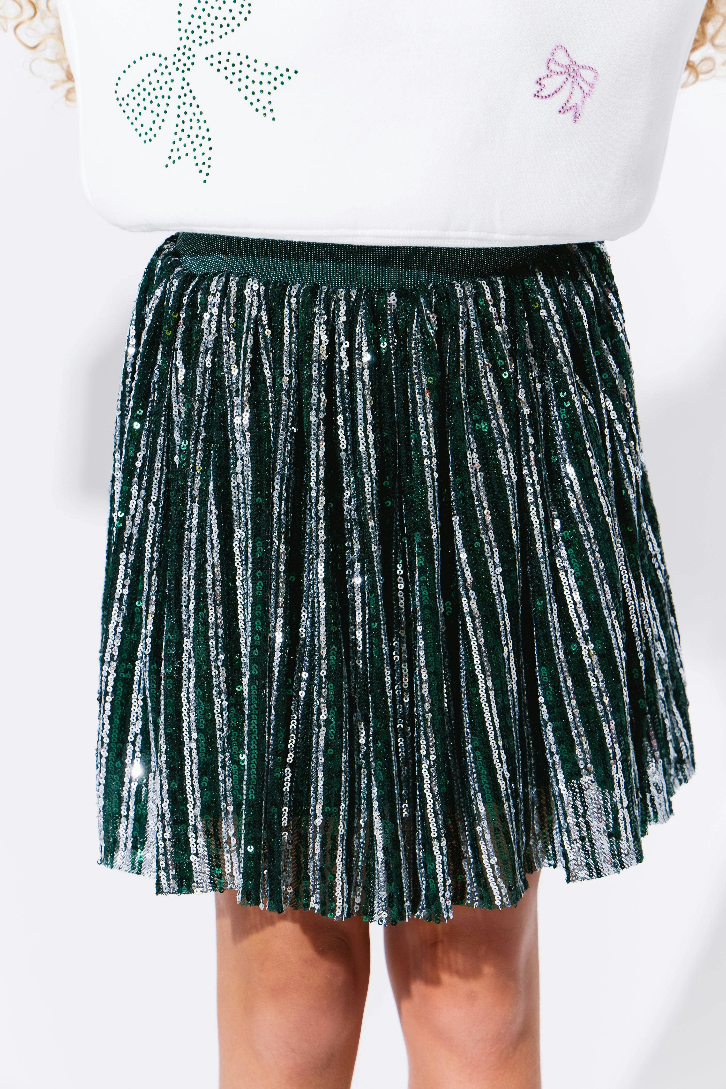 Candy Cane Sequin Striped Skirt