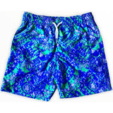 Kids' Geometric Batik Print Quick-Dry Swim Trunks