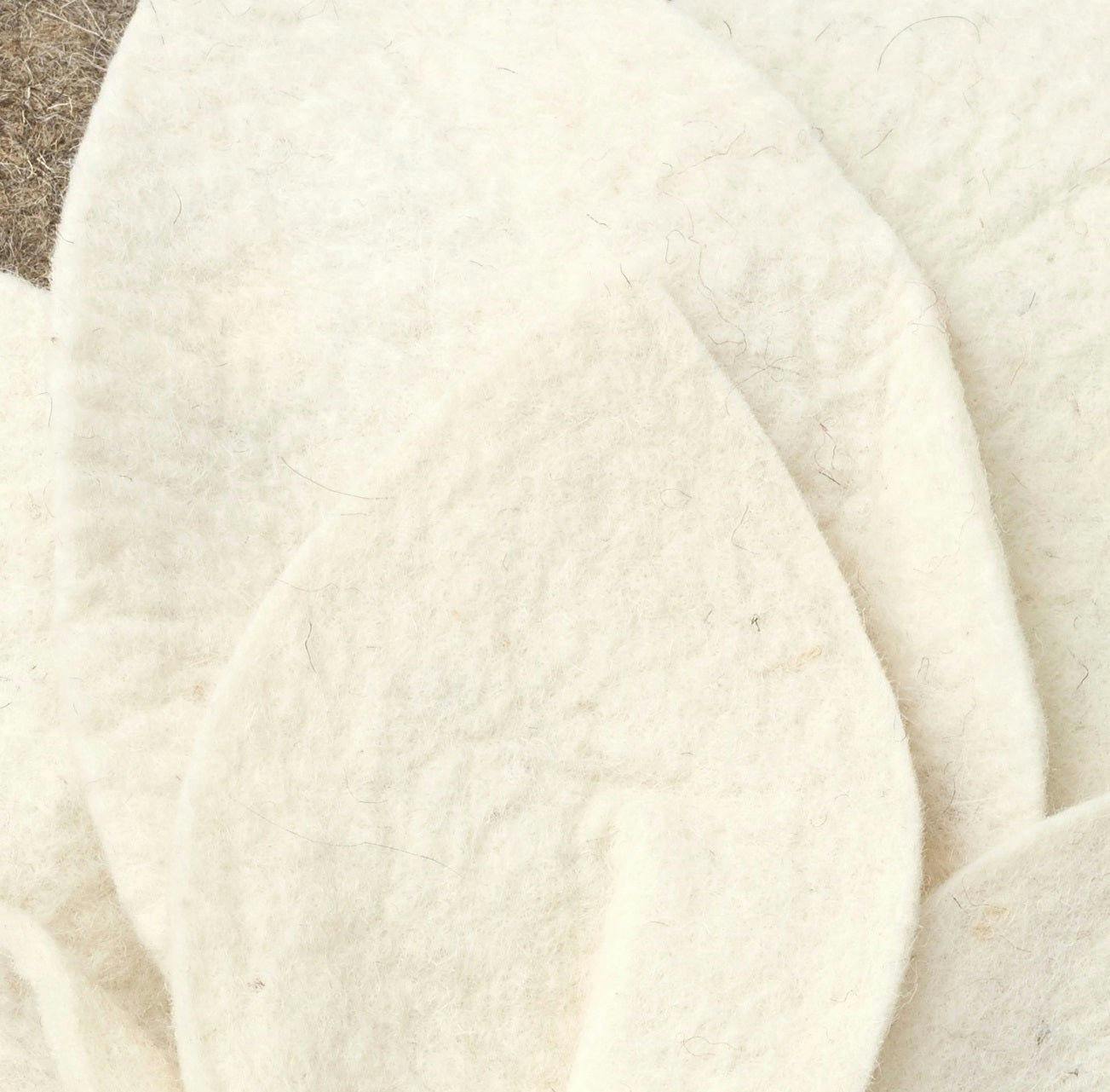 Hand Felted Wool Pillow - 3D Flower Cream Gray - 20