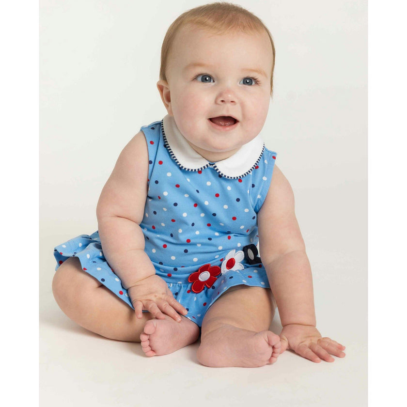 Printed Knit Romper With Flowers